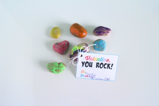"You Rock" Printable DIY Valentines - this is a great way to whittle down the kids' rock collections. Super easy and cute!
